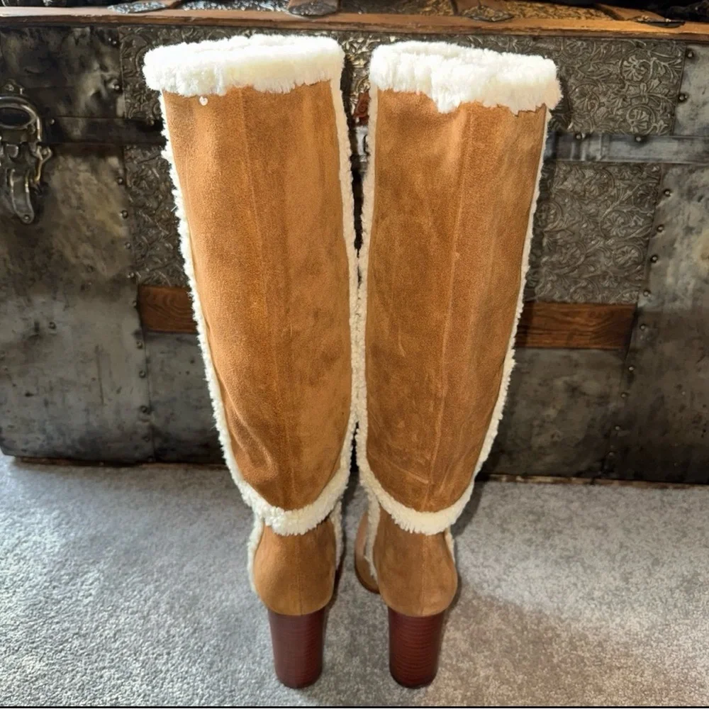 NWOB/UNWORN Lauren Ralph Lauren Suede and Shearling Pull-On Knee Boot in Size 6M - Picture 2 of 9